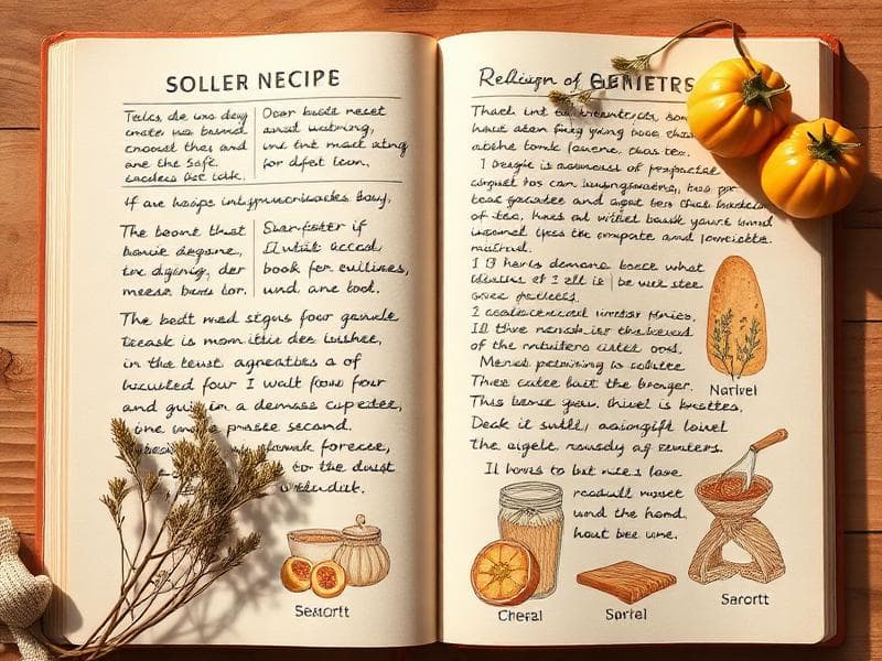 Vackert receptarkiv med anteckningar